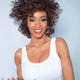 Yaya DaCosta re-creating Whitney Houston’s look from her 1987 album cover
Jack Zeman/Lifetime Television